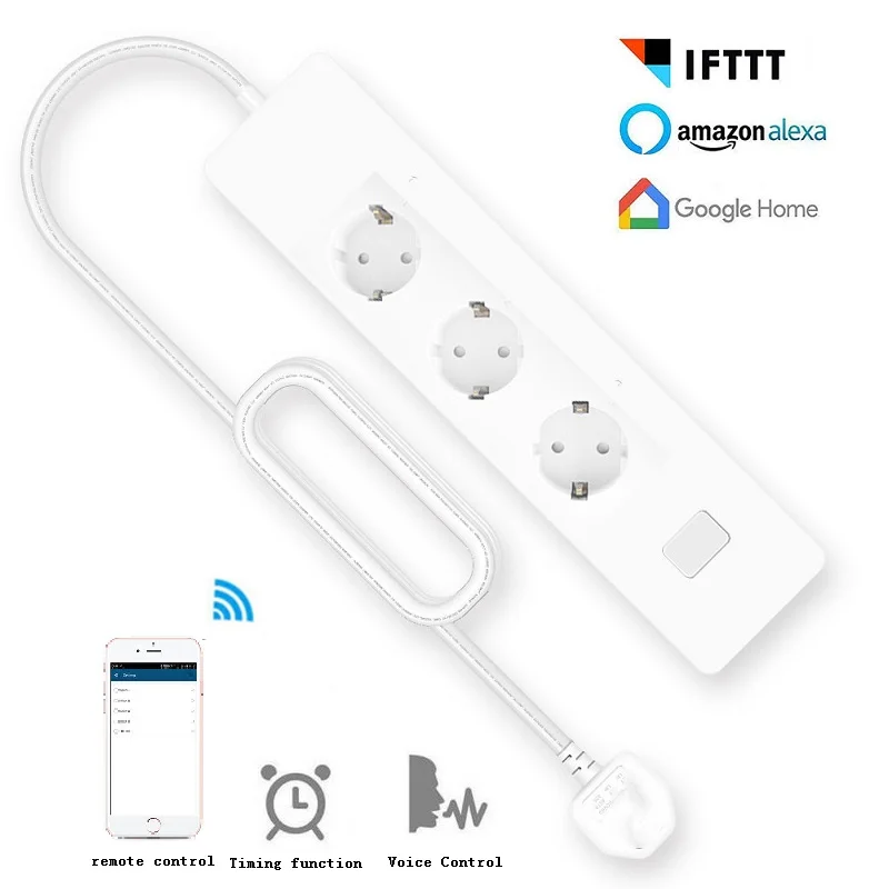 Дешево Wi Fi Smart мощность полосы электрический удлинитель 3 ЕС Великобритания розетки Plug 4 Зарядка через usb порты и разъёмы Outlet сроки приложение голос ...