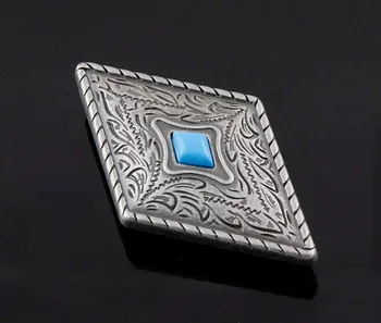 

Western Biker Vintage Turquoise Metal Prismatic Concho Button Screw Eye #2