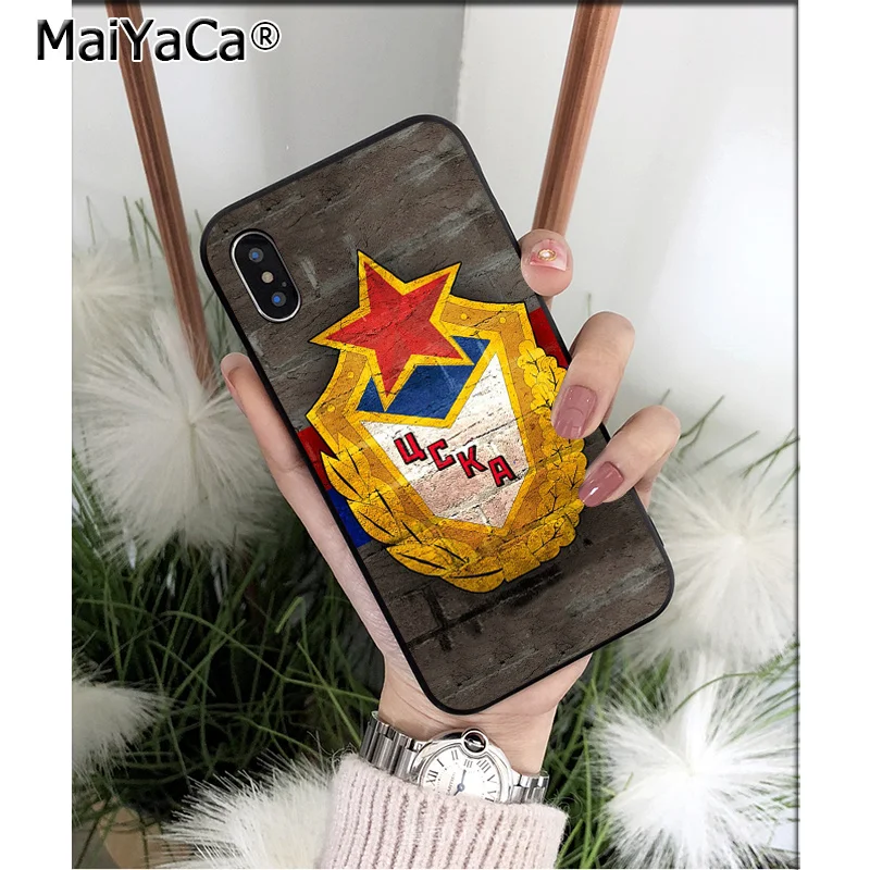 MaiYaCa PFC ЦСКА футбольная команда, высокое качество, чехол для телефона Apple iPhone 8 7 6 6S Plus X XS MAX 5 5S SE XR, мобильные телефоны - Цвет: A12