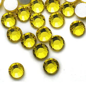 

free shipping 100pcs 10mm High Quality Crystal Rhine dark yellow no Hotfix