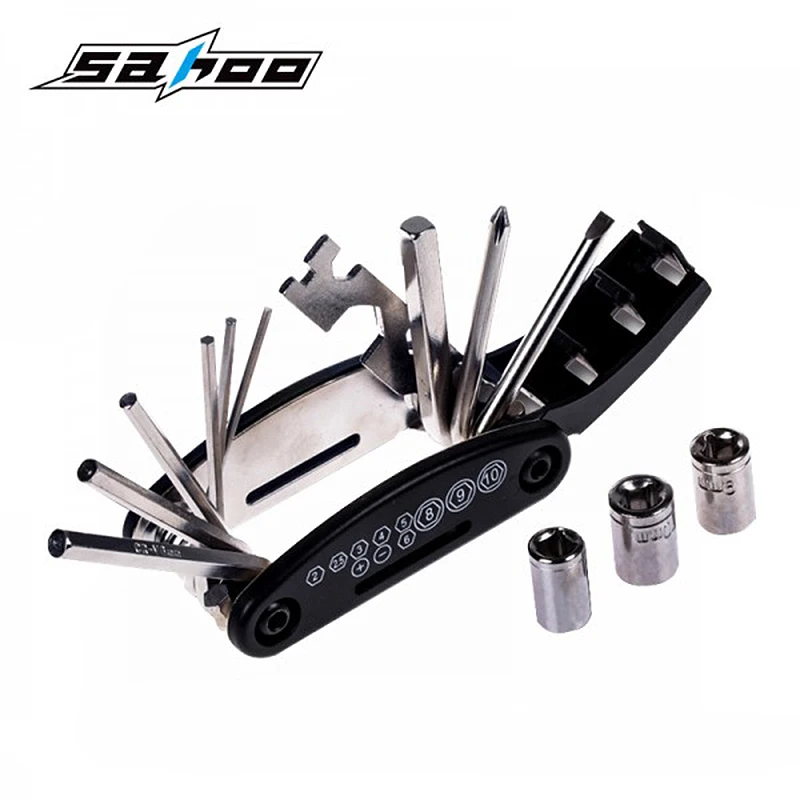 

SAHOO Bicycle Tool Cycling Bicycle Repair Tools 16 and 1 Multifonctions Velo Outils De Reparation Kit Hex Spoke Velo Tournevis