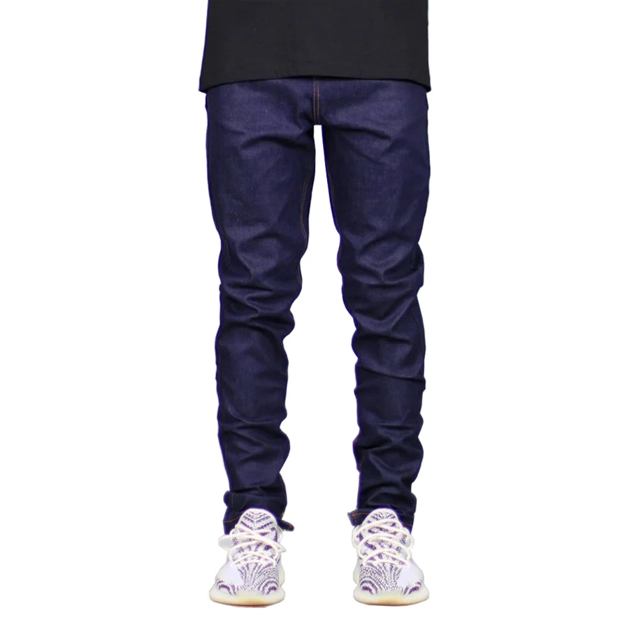 

Men Jeans Fashion Dark Blue Slim Fit Denim Stretch Zippers Jeans For Men H5094