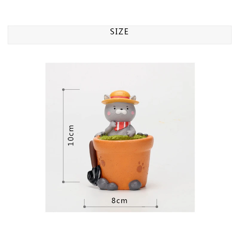 Набор из 5 милых полимерных котов мини-горшки для влагозапасающего растения мультяшный котенок цветочные горшки домашний сад Декор бонсай плантатор