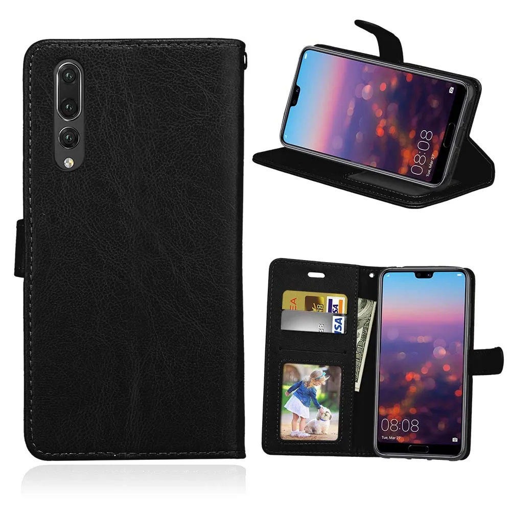 

20pcs/lot Crazy horse 3 card+photo frame popular case cover for Huawei P10 P10 lite P10 plus P20 lite pro leather cover case
