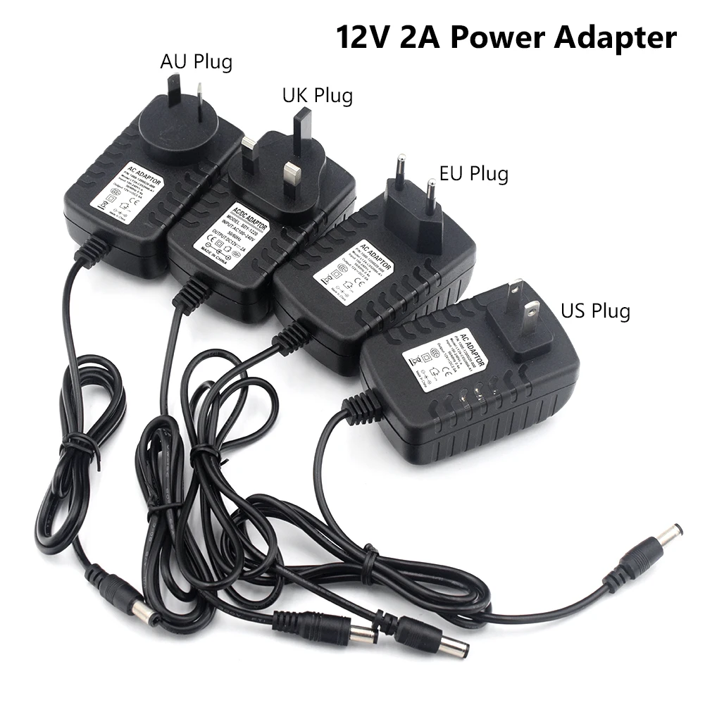 TSLEEN 5V 12V 24V 1A 2A 3A AC DC Adaptor US/UK/EU/AU Plug Power Adapter Universal Charger Supply for Led Light Strip Lamp Driver TSLEEN 5V 12V 24V 1A 2A 3A AC DC Adaptor US/UK/EU/AU Plug Power Adapter Universal Charger Supply for Led Light Strip Lamp Driver