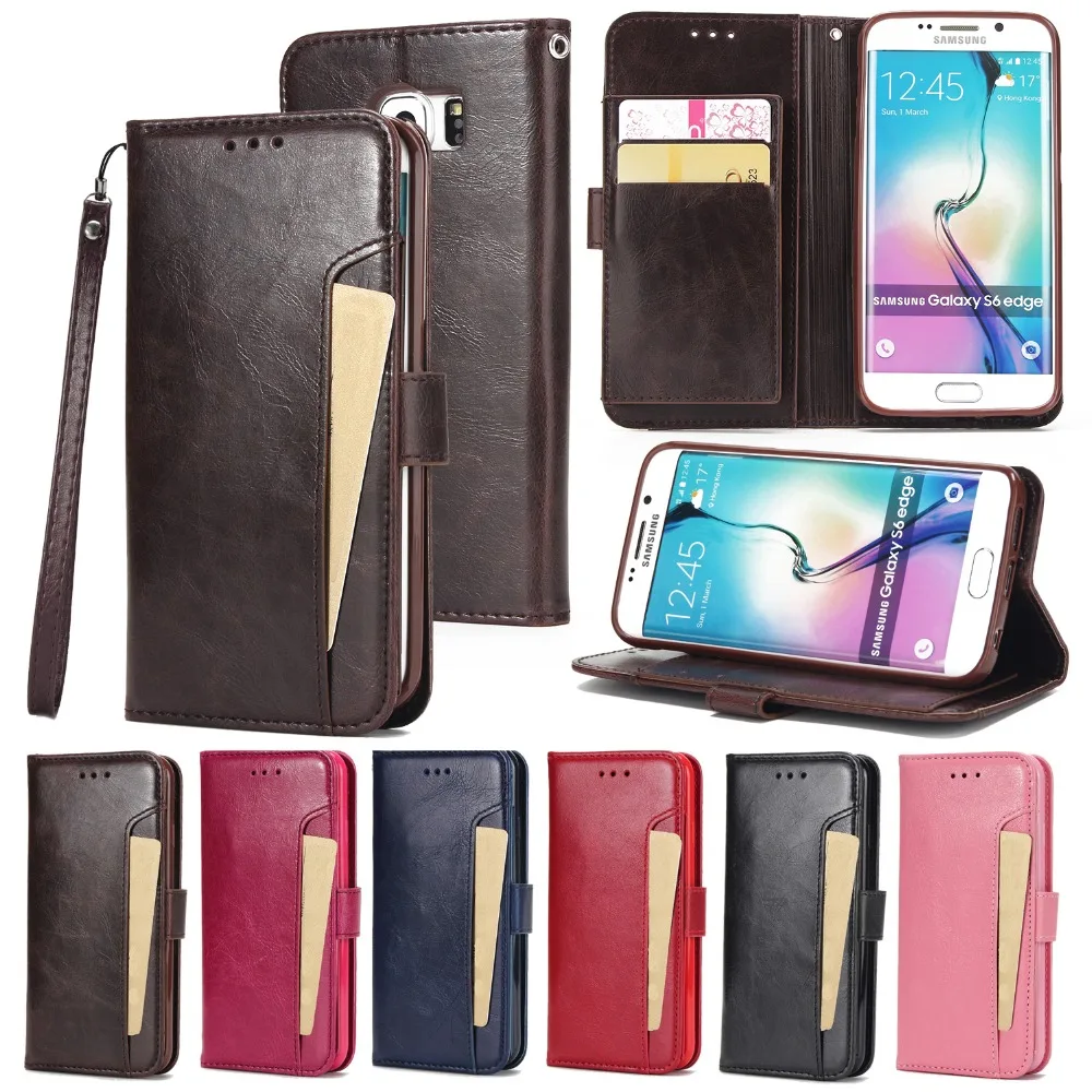 Befosson Business Crazy Horse PU Leather bag for Samsung S6 edge phone Wallet case Credit Card | Мобильные телефоны и