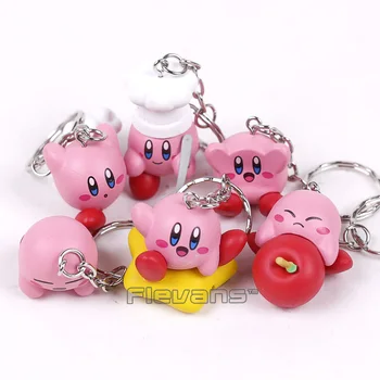 

Kirby Popopo Mini PVC Figures Toys with Keychain Pendants 6pcs/set 4cm
