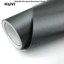 Buona Qualità Grigio Metallizzato di Alluminio Spazzolata Del Vinile Metallo Pellicola Dell’involucro Dell’automobile del vinile Styling Per Automotive & Motorcycl Adesivi Interni