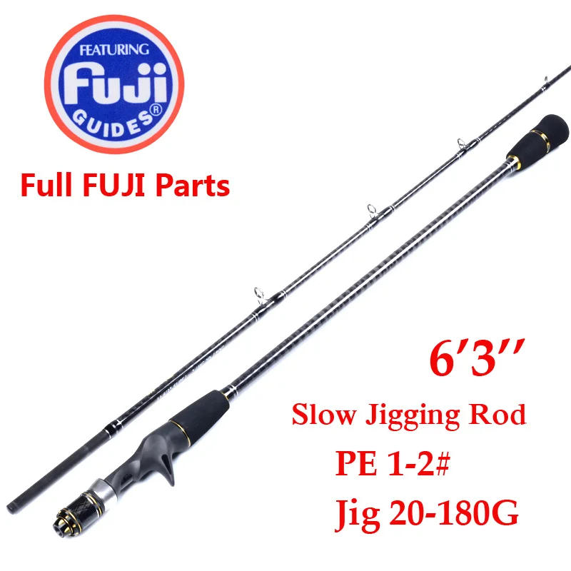 Japan made 1.9m 2 Section Jigging Rod Fishing Rod FULL FUJI PARTS REEL