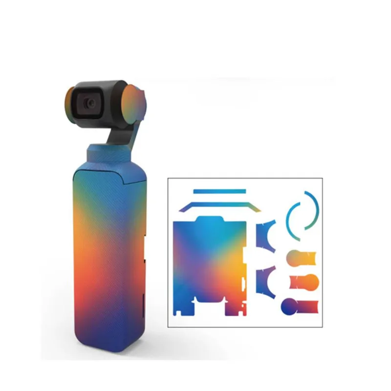 Красочные камуфляжные наклейки камера защитная пленка кожи водонепроницаемый наклейки для DJI OSMO Карманный ручной карданный аксессуары - Цвет: Серебристый