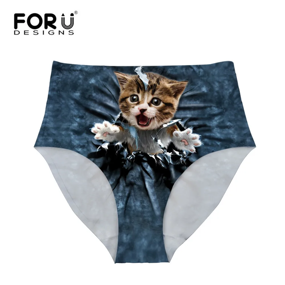 FORU DESIGNS Wholesale Funny Cats Ultra Thin High Waist Slimming
