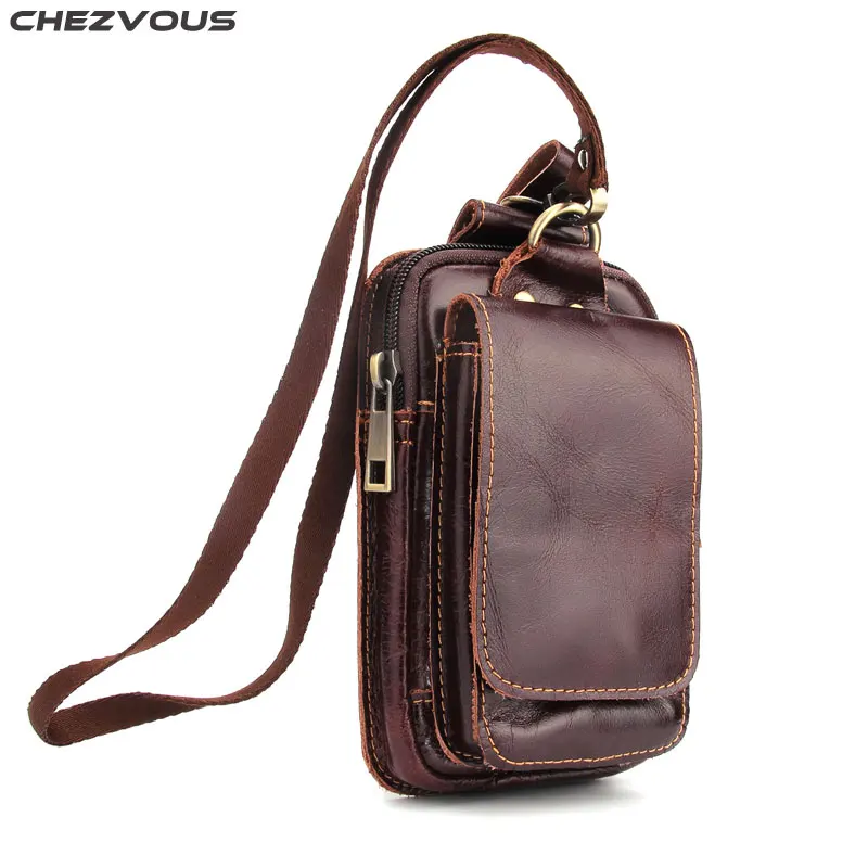 0 : Buy CHEZVOUS Retro Leather Belt Clip Pouch Holster Phone Bag for iPhone 7 8 6s ...