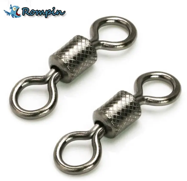 Rompin 50pcs/lot fishing swivels Ball Bearing swivel with safety snap solid rings rolling swivel for carp fishing accessories Rompin 50pcs/lot fishing swivels Ball Bearing swivel with safety snap solid rings rolling swivel for carp fishing accessories