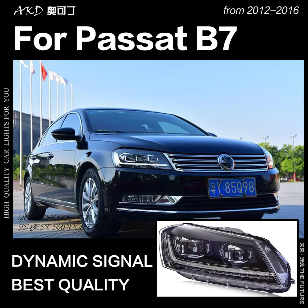 AKD автомобильный Стайлинг для VW Passat B7 фары 2012 Magotan светодиодный фонарь DRL Hid головной фонарь Ангел глаз биксеноновый луч аксессуары