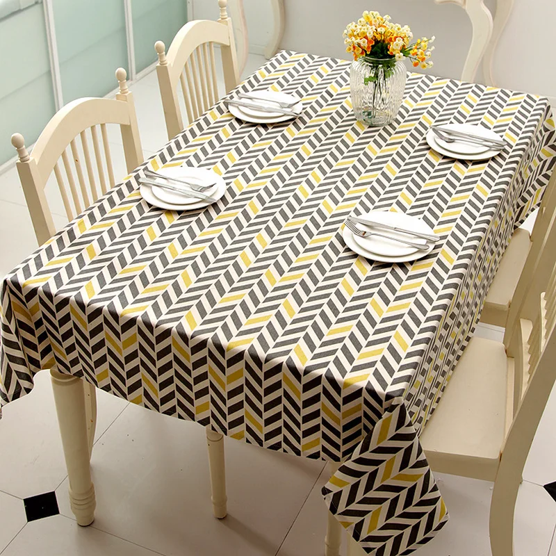 

Modern Concise Polyester and Cotton Table Cloth Rectangle Printing Party Banquet Wedding Tablecloth Kitchen Table Cover for Home