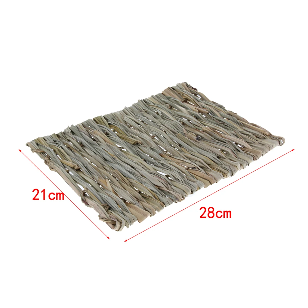 2 Pieces Grass Straw Mat Pet Rabbit Guinea Pig Mouse Bunny Cage Natural Straw Hay