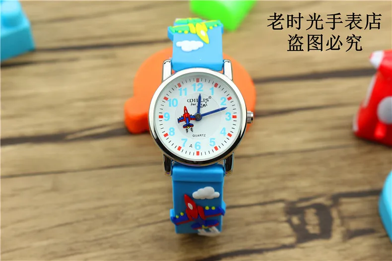 Элитный бренд Nazeyt 3D Мини автомобиль дизайн аналоговый ремешок для маленьких мальчиков и девочек детские наручные часы, высокое качество водонепрони - Цвет: plane