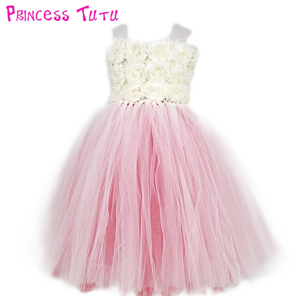 

Hot Sale Flush Flower Girl Wedding Party Tutu Dress Child Fluffy Ball Gown Formal Flowers Pageant Dresses Size 2-10 years