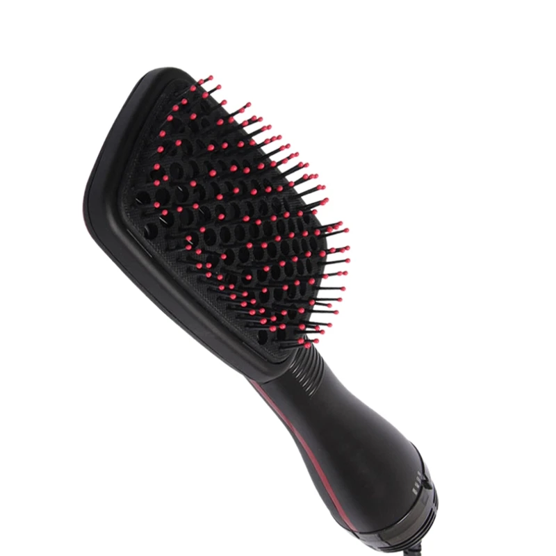 Профессиональная Фен-щетка многофункциональная электрическая Фен-щетка для волос Горячая воздушная расческа для завивки волос Salo стайлер Us Plug - Цвет: Black