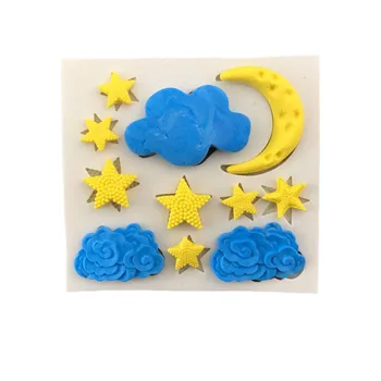 

Cloud Star Moon silicone mold fondant mold cake decorating tools chocolate gumpaste mold