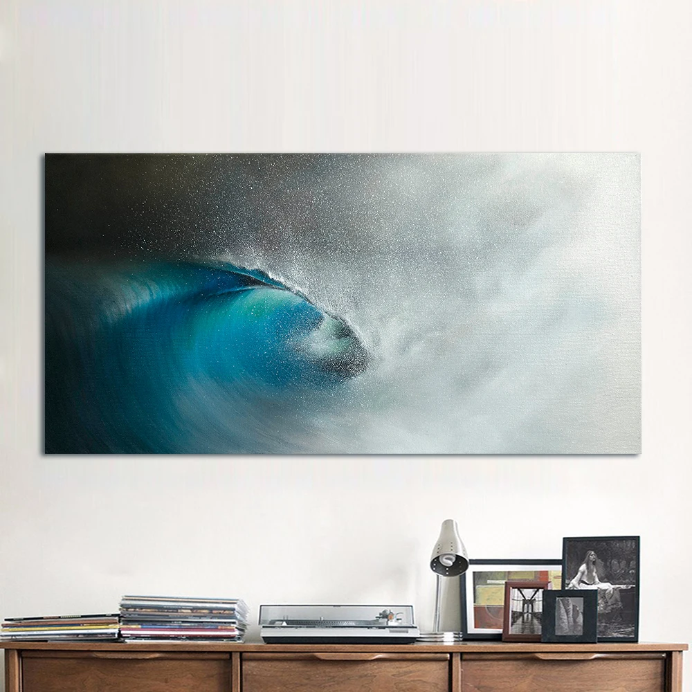 

HDARTISAN Landscape Oil Painting The Sea Wave Modern Canvas Art Wall Pictures For Living Room Home Decor Printed Frameless