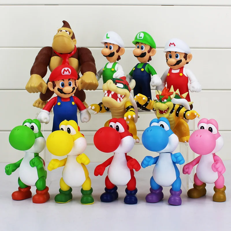 

1Pcs Super Mario Bowser Koopa Yoshi Mario Luigi PVC Figure Toy Model Dolls 8~15cm