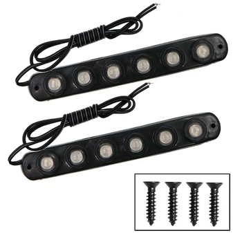 

2xCar DRL Day light 6 LED DC12V Daytime Running Light Fog Light Day Driving Lamp Waterproof