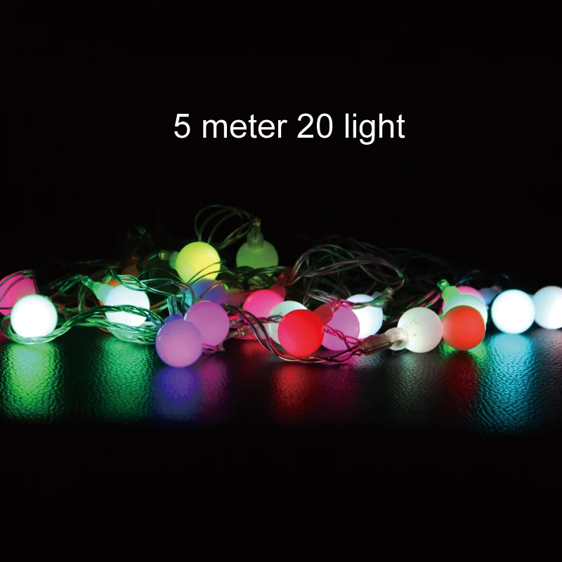 LED Ball Christmas lights 5m 20 leds fairy string lights wedding party pendant garland patio lights with tail plug