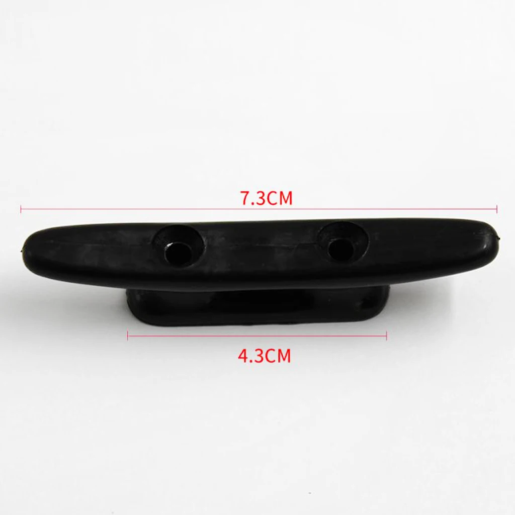  1 Piece Nylon Boat Marine or Dock Cleats Heavy Duty Black Nylon 3 inch Open Base Cleat 75mm Black Anchor Cleat