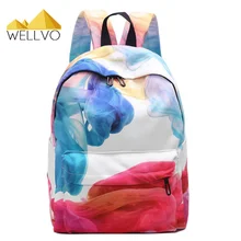 Leinwand Rucksack Malerei Frauen Schultaschen Für Mädchen Im Teenageralter Bunte Druck Rucksäcke Weibliche Reise Tasche mochila XA1868C