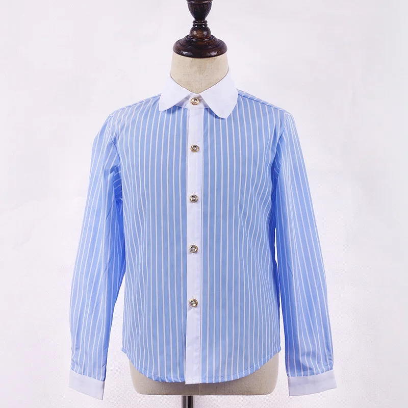 Top quality Child light blue shirt long sleeve shirt for baby boy or