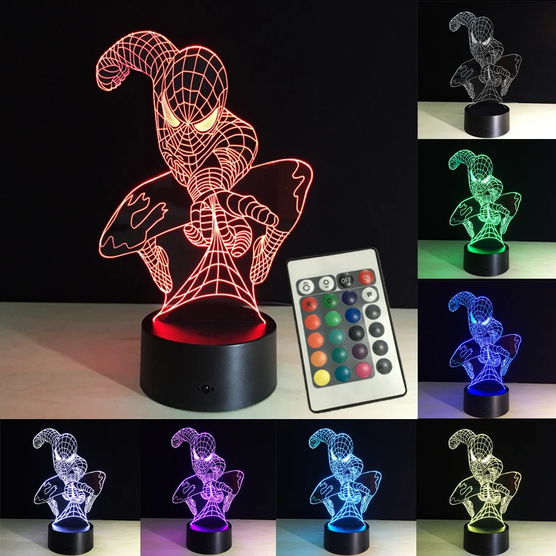  3D Night Lamp RGB LED Lights Table Lamp Superhero Night Lights New Year Decoration Baby Sleeping Cr - 33018386124