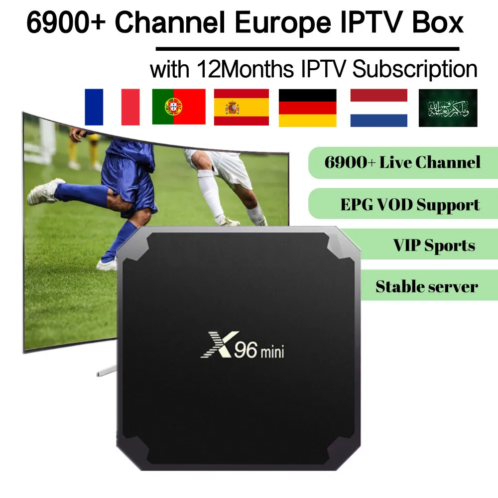 

7000+ Channels IPTV X96 mini 1 Year subscription Android TV Box Arabic French IPTV Dutch UK German Sweden SPain IPTV with VOD