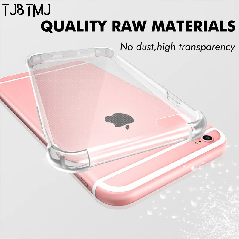 

Shockproof Clear Soft Fitted Cases For iPhone X 8 7 6s 6 Plus 10 5S Case Transparent Silicone Phone Back Cover for iphone 7 case