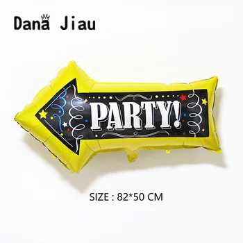 

82*50cm Big Arrow Yellow Foil Balloon Road Beacon Younger Single Party Guidepost Balloons Happy Birthday Decoration Kids Toy