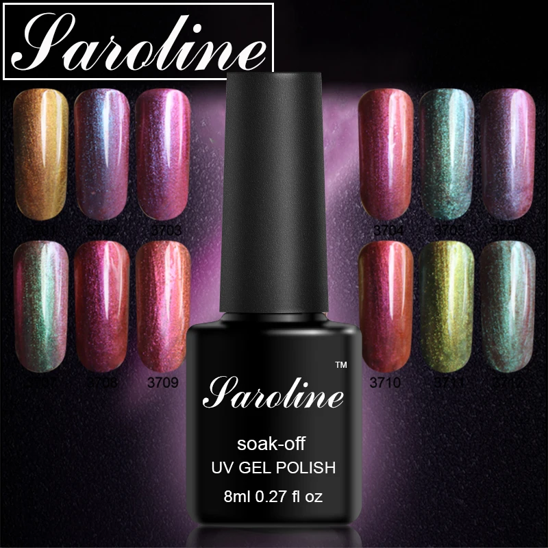 

Saroline 8ml Chameleon Colors UV Gel Polish UV LED Soak Off Gel Polish Semi-permanent Shining Surface Lacquer Nail Art