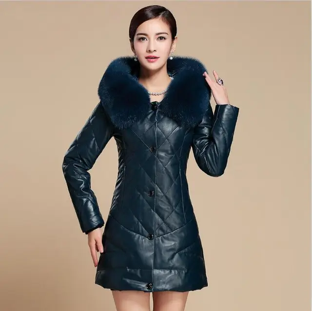 women's genuine leather parkas
