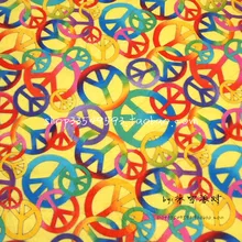 105 см Ширина красочные символ мира желтый хлопок ткань для мальчика одежда постельные принадлежности набор штор наволочка домашний текстиль DIY-AFCK706