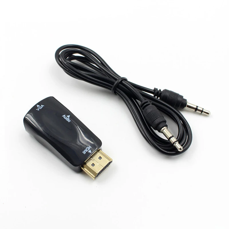 Высококачественный переходник 1080P HDMI штекер VGA разъем аудио видео конвертер