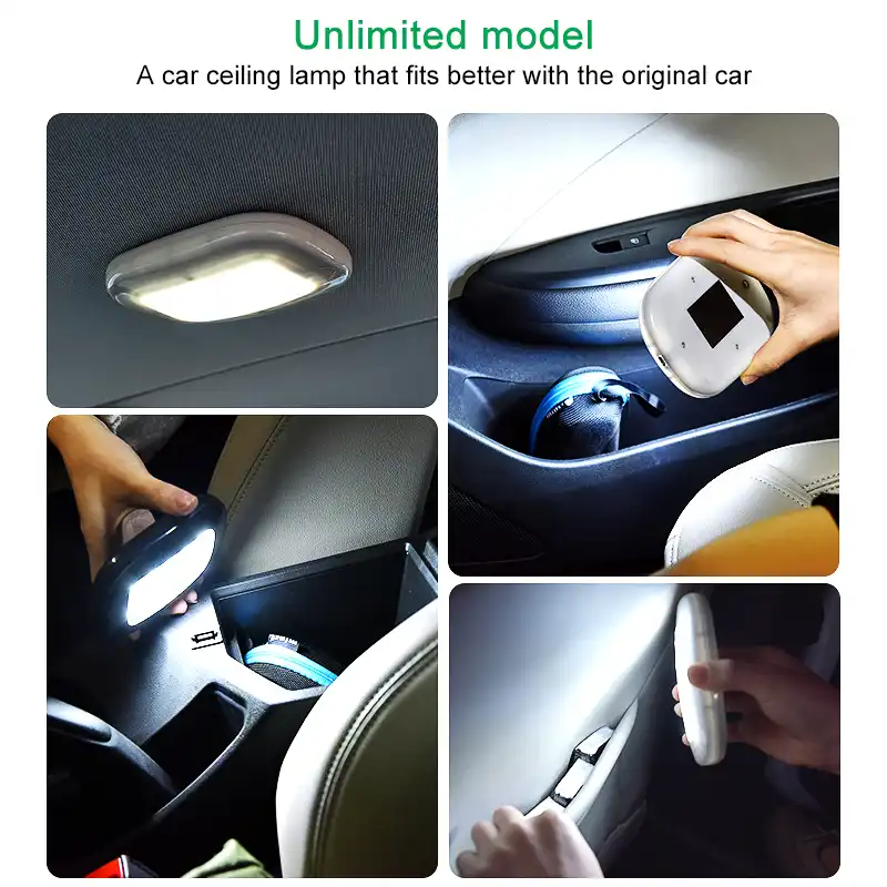 luz de lectura de coche recargable luz led blanca para interior de techo doom magnetica de noche universal usb
