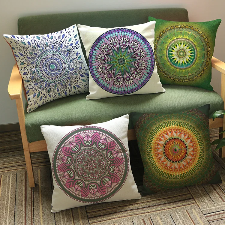 mandala Art Cushion Cover Beautiful Colorful Mandalas Cushion Covers