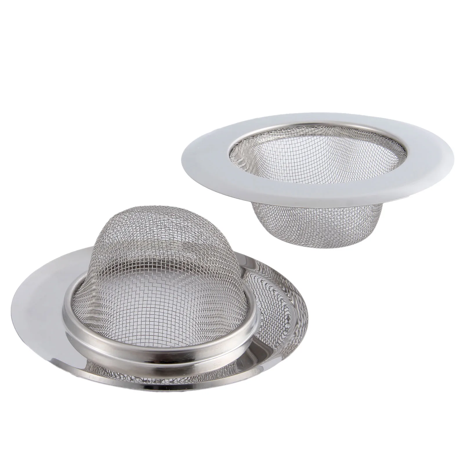 2Pcs Kitchen Sink Strainer 11.3CM Stainless Steel Bathtub Hair Catcher Stopper Bathroom Shower Drain Hole Filter Sink Strainer s m l stainless steel sink strainer bathtub hair catcher stopper shower drain hole filter cover kitchen bathroom accessories