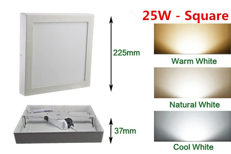 LED Surface Ceiling Light 9W 15W 25W Ceiling Lamp AC85-265V Driver Included Round Square Indoor Panel Light For Home Decor