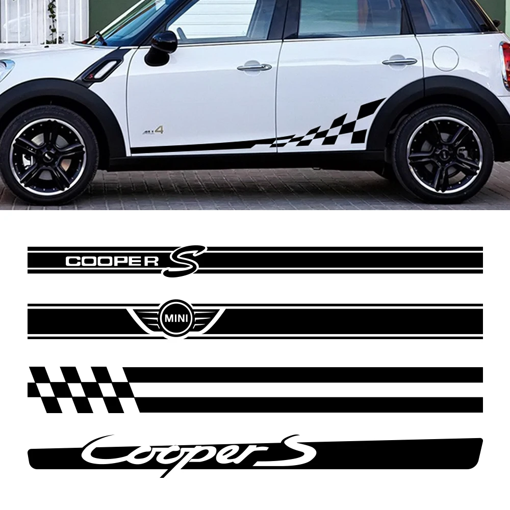 Наклейка на боковую дверь автомобиля наклейка талию и юбку отделка для Mini Cooper S JCW
