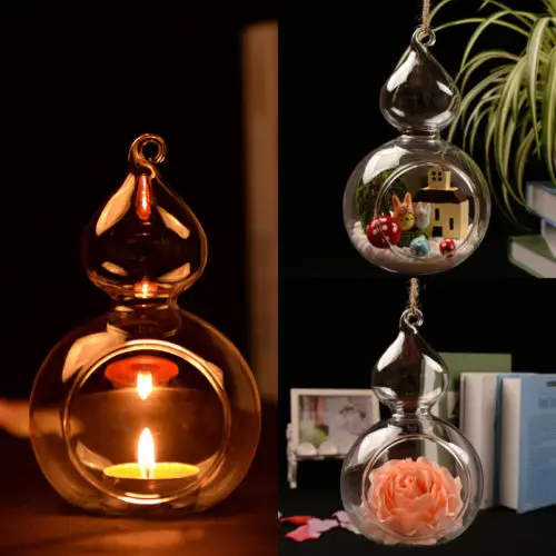

1Pcs Cute Crystal Glass Hanging Candle Holder Candlestick Romantic Wedding Dinner Candle Holders
