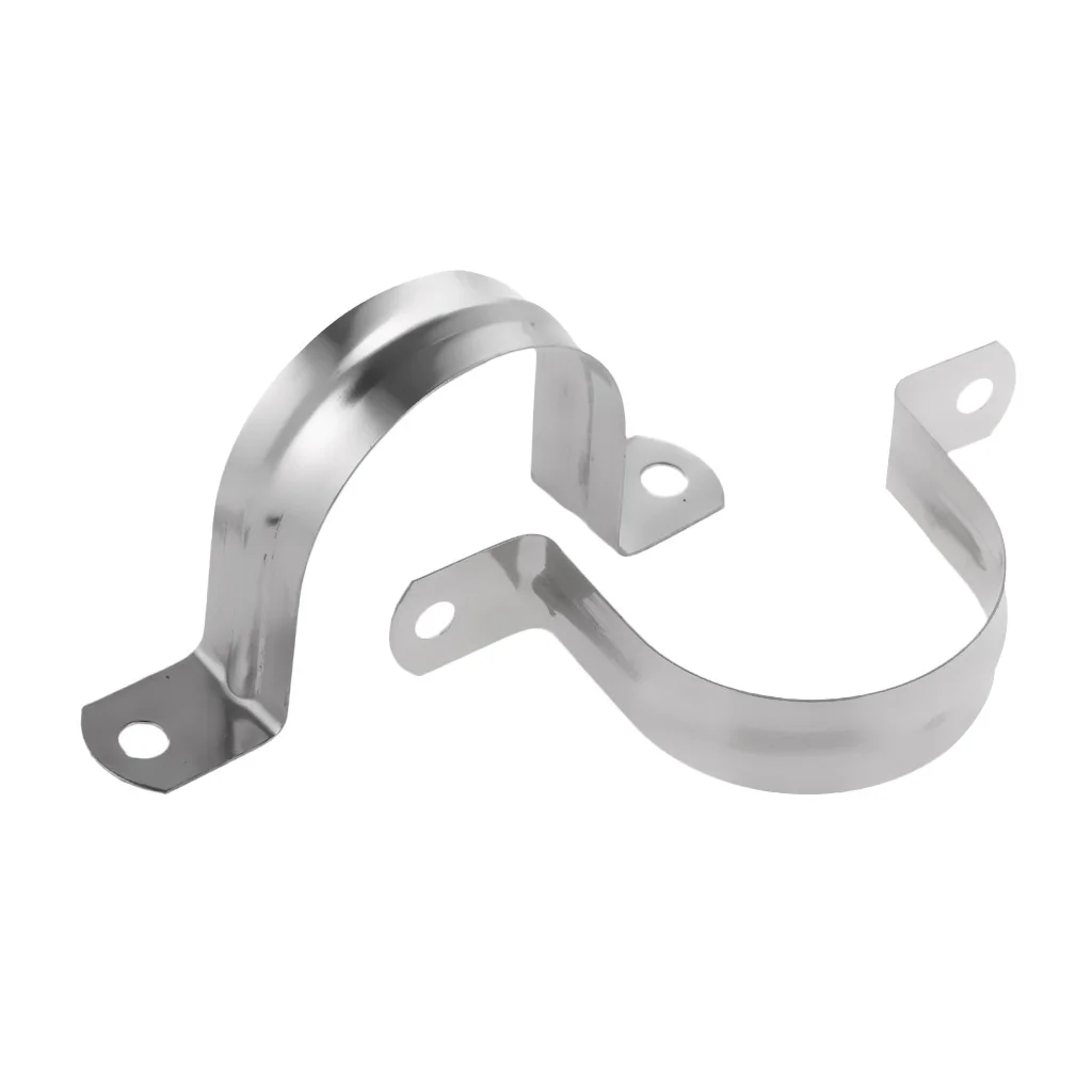 2x 70mm Height Stainless Steel U Shaped Pipe Tube Wire Cable Clamps Clips