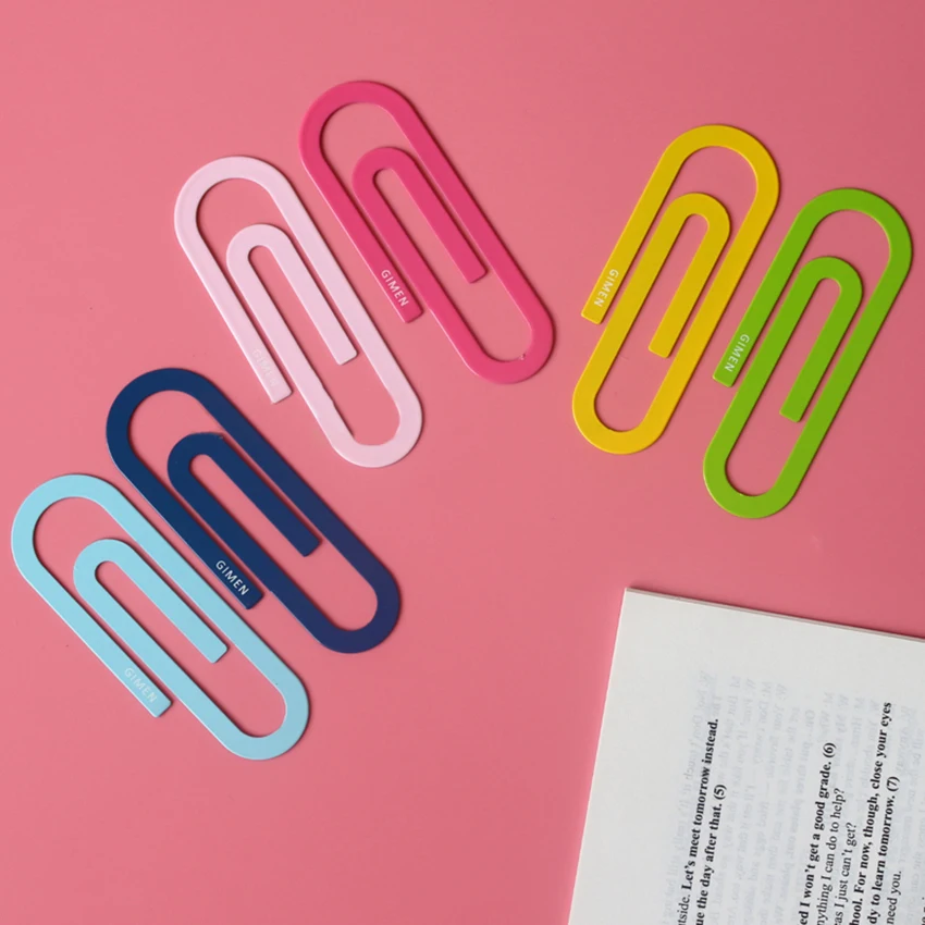 

2 PCS/Lot Colored Metal Large Paper Clips Creative Bookmark Clip Holder Document Paper Organizer Clips for Office School Home