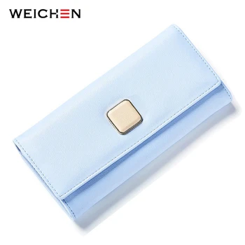 

WEICHEN Brand Designer Women Long Wallet Hasp Soild Ladies Money Purse Phone Coin Pocket Fashion Female Clutch Wallets