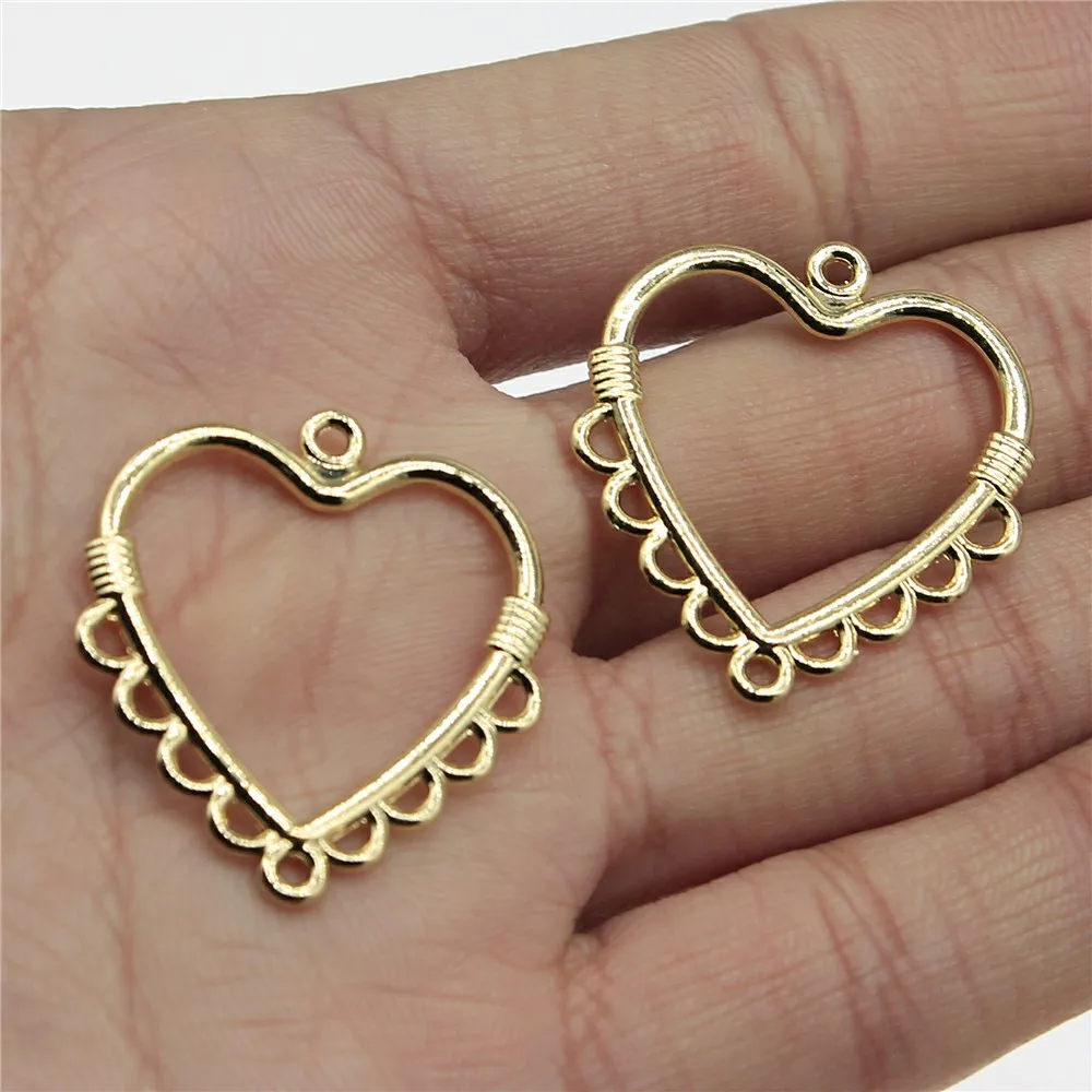 

WYSIWYG 10pcs Earcircle Connector Charms For Jewelry Making 27x30mm High Quality KC Gold Color Earring Making Accessories