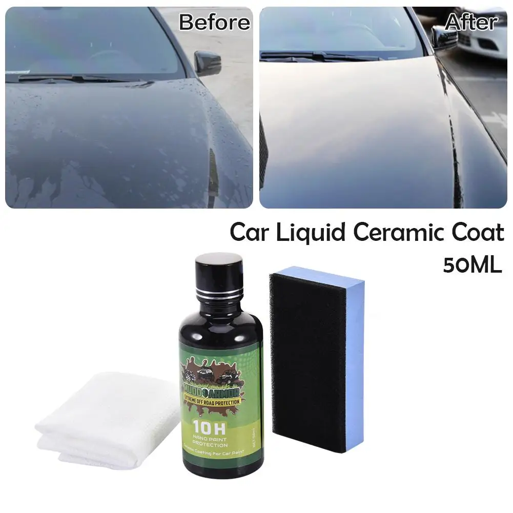 10 H керамическое покрытие автомобиля жидкое стекло водонепроницаемый нано керамический уход за автомобильной краской против царапин 50 мл супер гидрофобное пальто